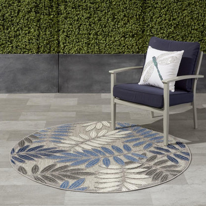 Nourison - Aloha 53in x ROUND Blue Patio Area Rug - ALH18-99446762009 veiw 2