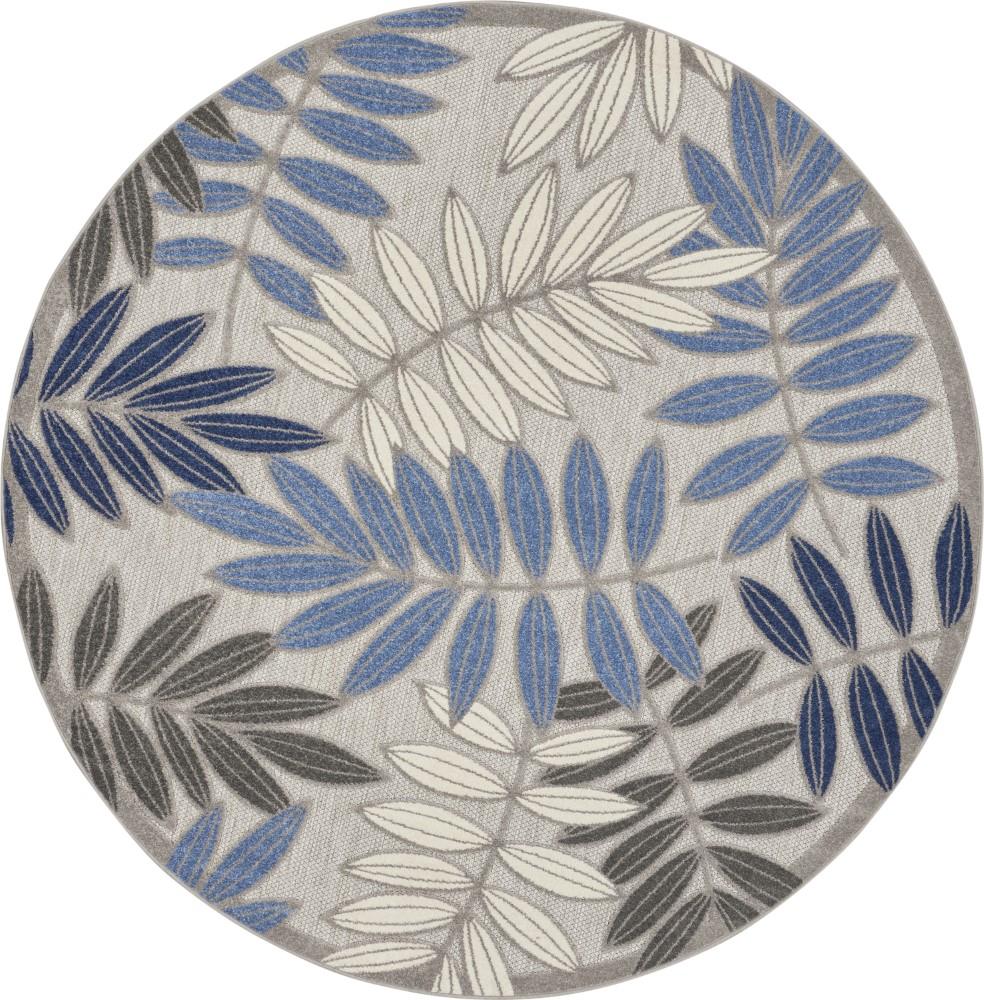 Nourison - Aloha 710in x Round Blue Patio Area Rug - ALH18-99446762030 veiw 1