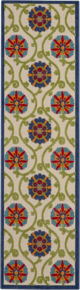 Nourison - Aloha ALH19 23in x 8 Blue Multicolor Easy-care Indoor-outdoor Rug - ALH19-99446498687 veiw 1
