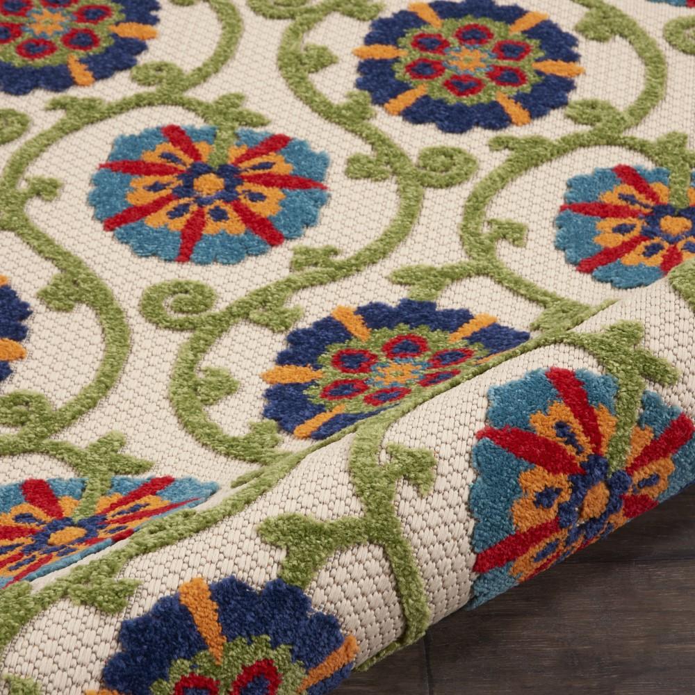 Nourison - Aloha ALH19 28in x 4 Blue Multicolor Easy-care Indoor-outdoor Rug - ALH19-99446498540 veiw 3