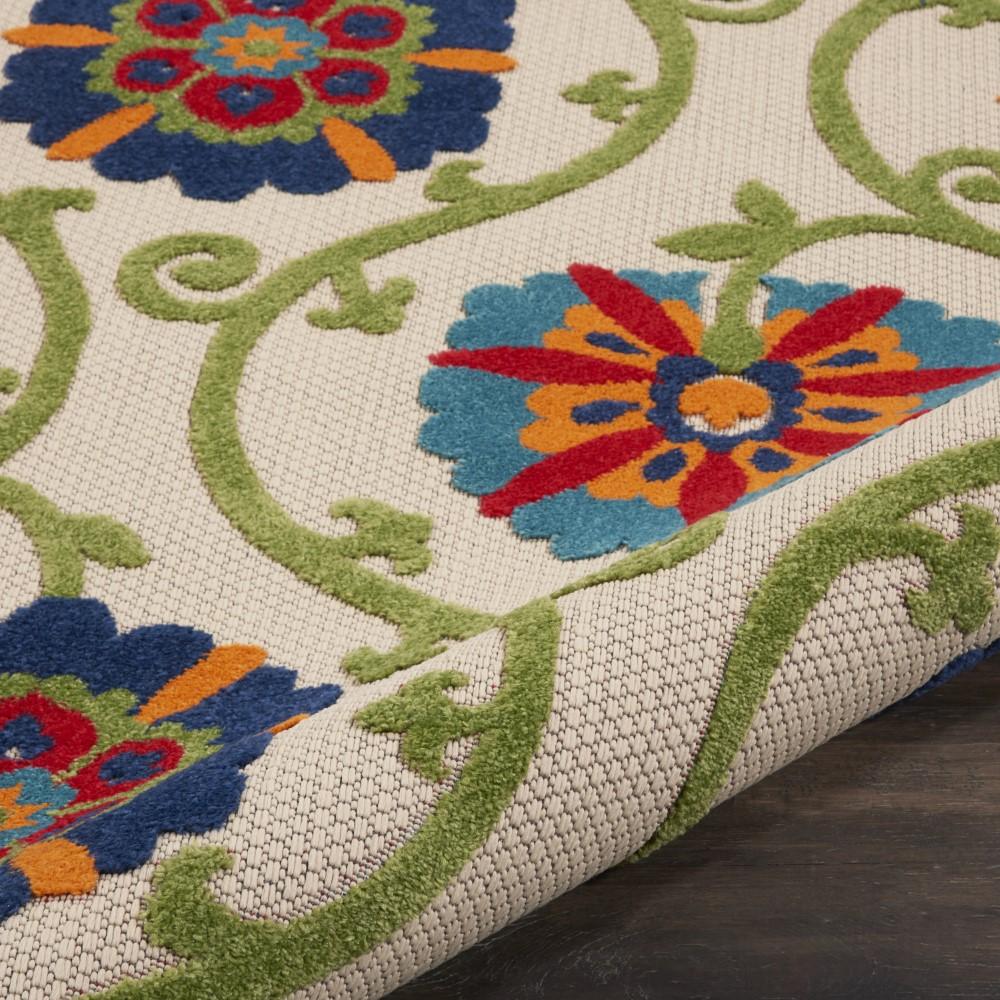 Nourison - Aloha ALH19 710in x Round Blue Multicolor Easy-care Indoor-outdoor Rug - ALH19-99446498786 veiw 3