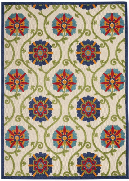 Nourison - Aloha ALH19 96 x13 Blue Multicolor Easy-care Indoor-outdoor Rug - ALH19-99446762047 veiw 1