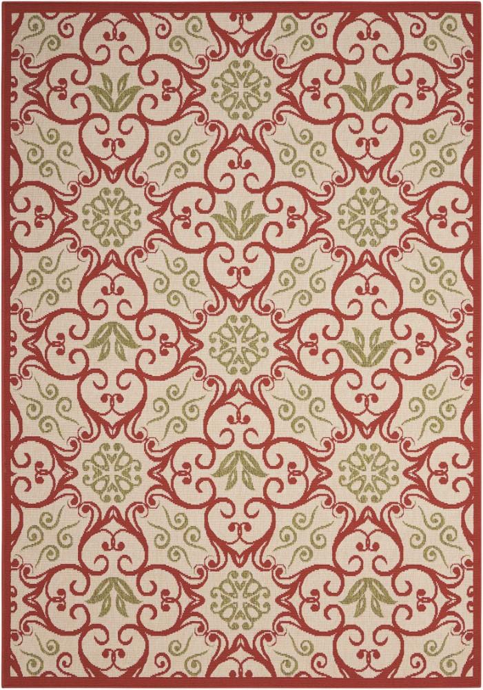 Nourison - Caribbean CRB02 Ivory and Red 93in x 129in Oversized Rug - CRB02-99446239396_CLOSEOUT veiw 1