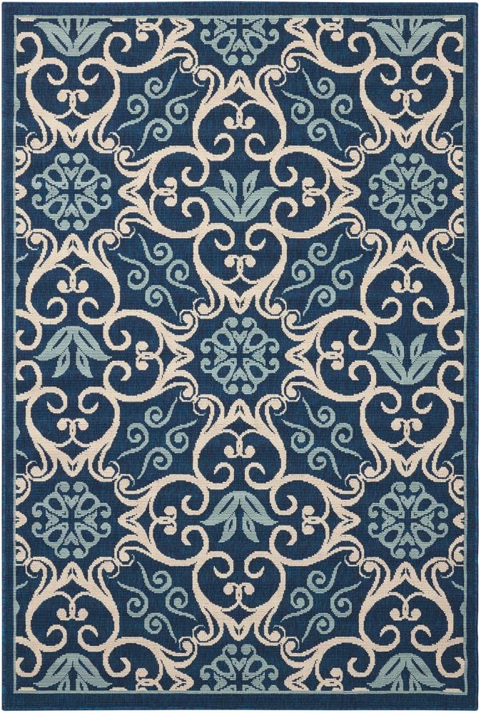 Nourison - Caribbean CRB02 Navy Blue and White 311in x 511in Area Rug - CRB02-99446239402_CLOSEOUT veiw 1