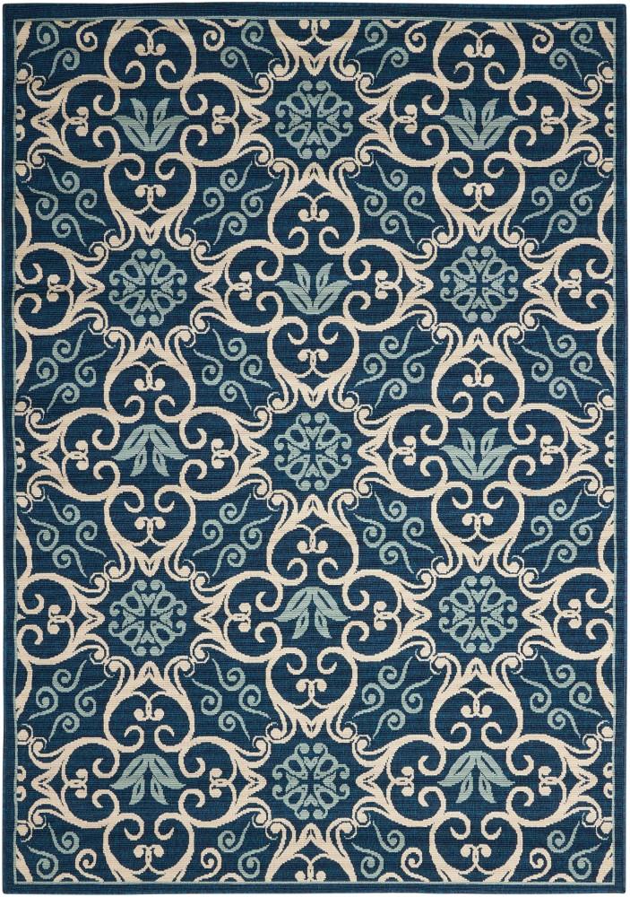 Nourison - Caribbean CRB02 Navy Blue and White 53in x 75in Area Rug - CRB02-99446239419_CLOSEOUT veiw 1