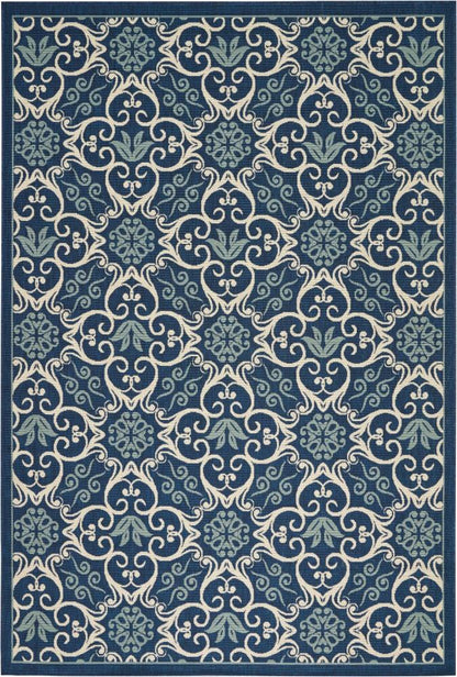 Nourison - Caribbean CRB02 Dark Blue 67in x 96in Large Rug - CRB02-99446422033_CLOSEOUT veiw 1