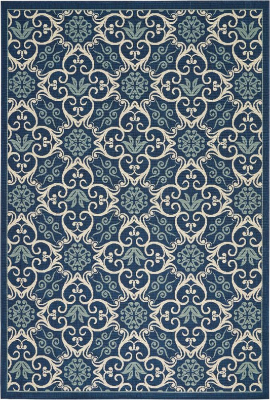 Nourison - Caribbean CRB02 Dark Blue 67in x 96in Large Rug - CRB02-99446422033_CLOSEOUT veiw 1