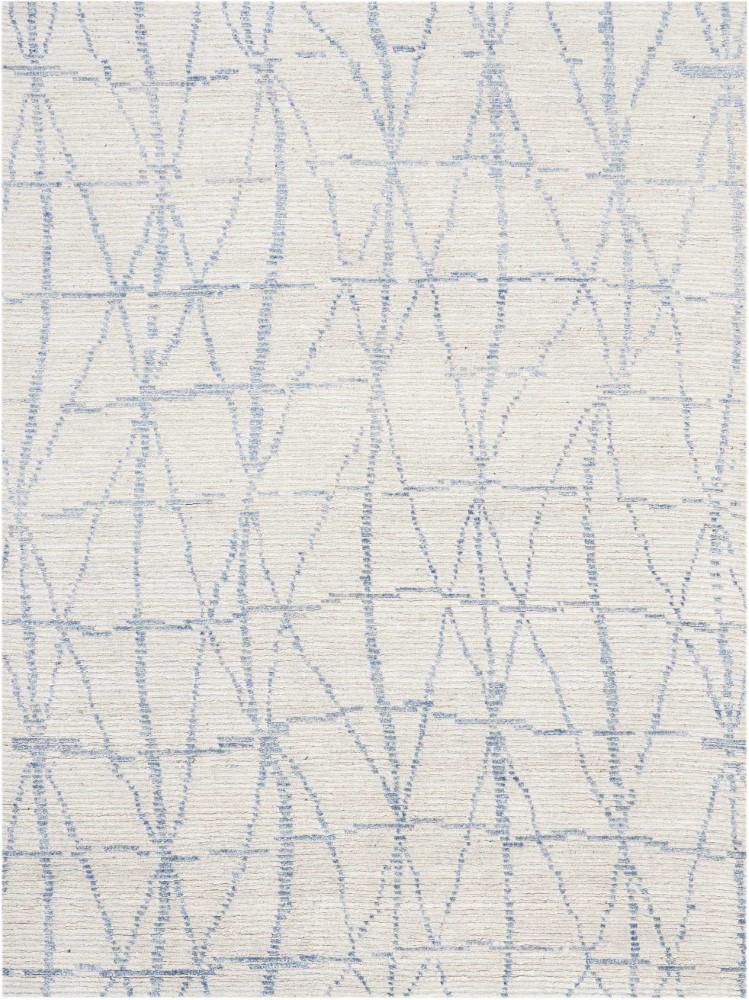 Nourison - Ellora ELL02 Ivory and Blue 56in x 75in Modern Area Rug - ELL02-99446384836 veiw 1