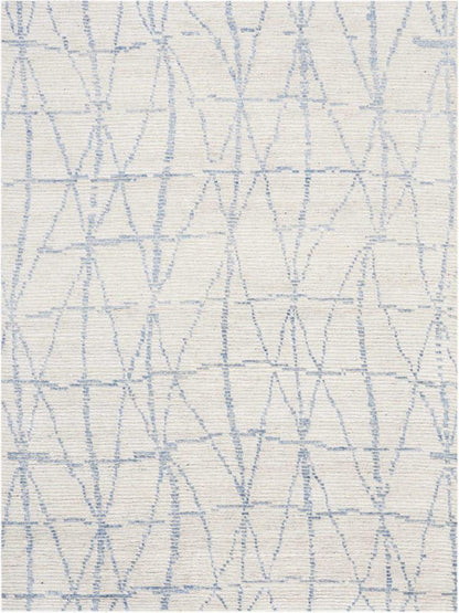 Nourison - Ellora ELL02 Ivory and Blue 56in x 75in Modern Area Rug - ELL02-99446384836 veiw 1