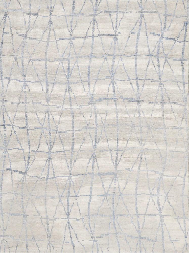 Nourison - Ellora ELL02 Ivory and Blue 99in x 139in Oversized Handmade Rug - ELL02-99446384867 veiw 1
