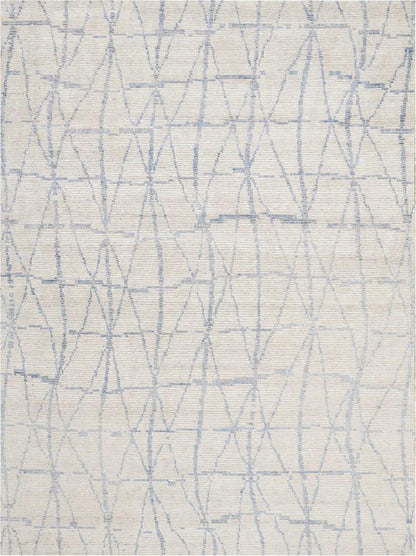 Nourison - Ellora ELL02 Ivory and Blue 99in x 139in Oversized Handmade Rug - ELL02-99446384867 veiw 1