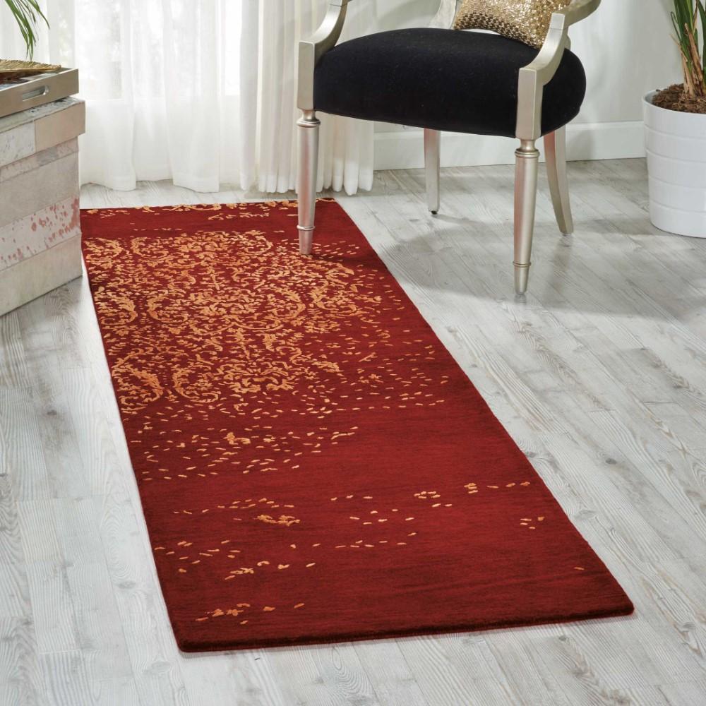 Nourison - Opaline OPA08 Burnt Orange 23in x 8 Hallway Rug - OPA08-99446340368_CLOSEOUT veiw 2