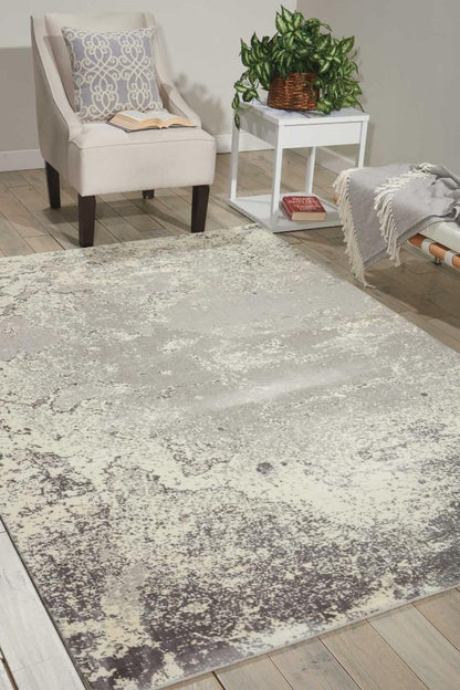 Nourison - Twilight TWI06 Grey 86in x 116in Oversized Rug - TWI06-99446292483 veiw 3