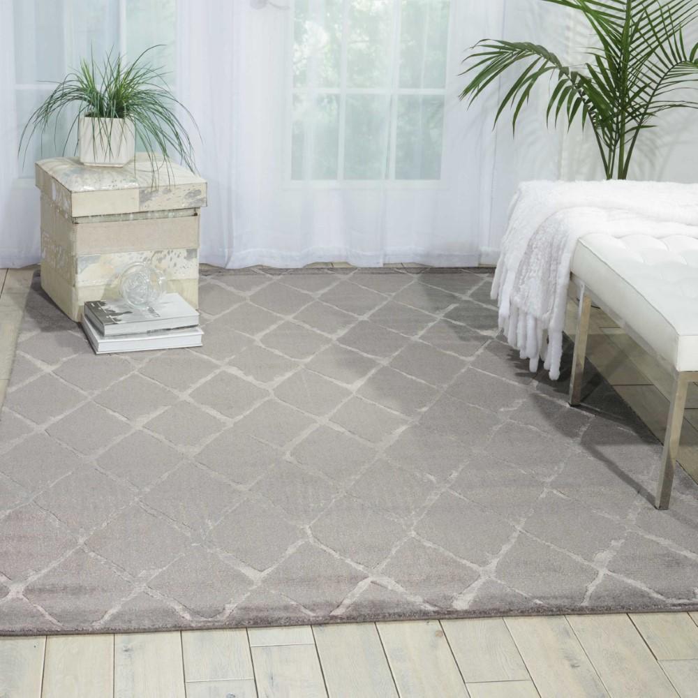 Nourison - Twilight TWI15 Silver and Bone 86in x 116in Oversized Rug - TWI15-99446293480 veiw 3