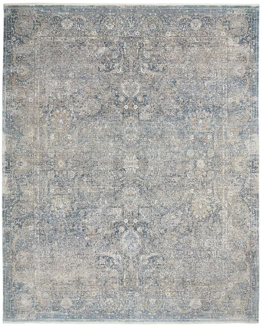 Nourison - Starry Nights 8x10 Cream and Blue Vintage Area Rug - STN01-99446737489 veiw 1