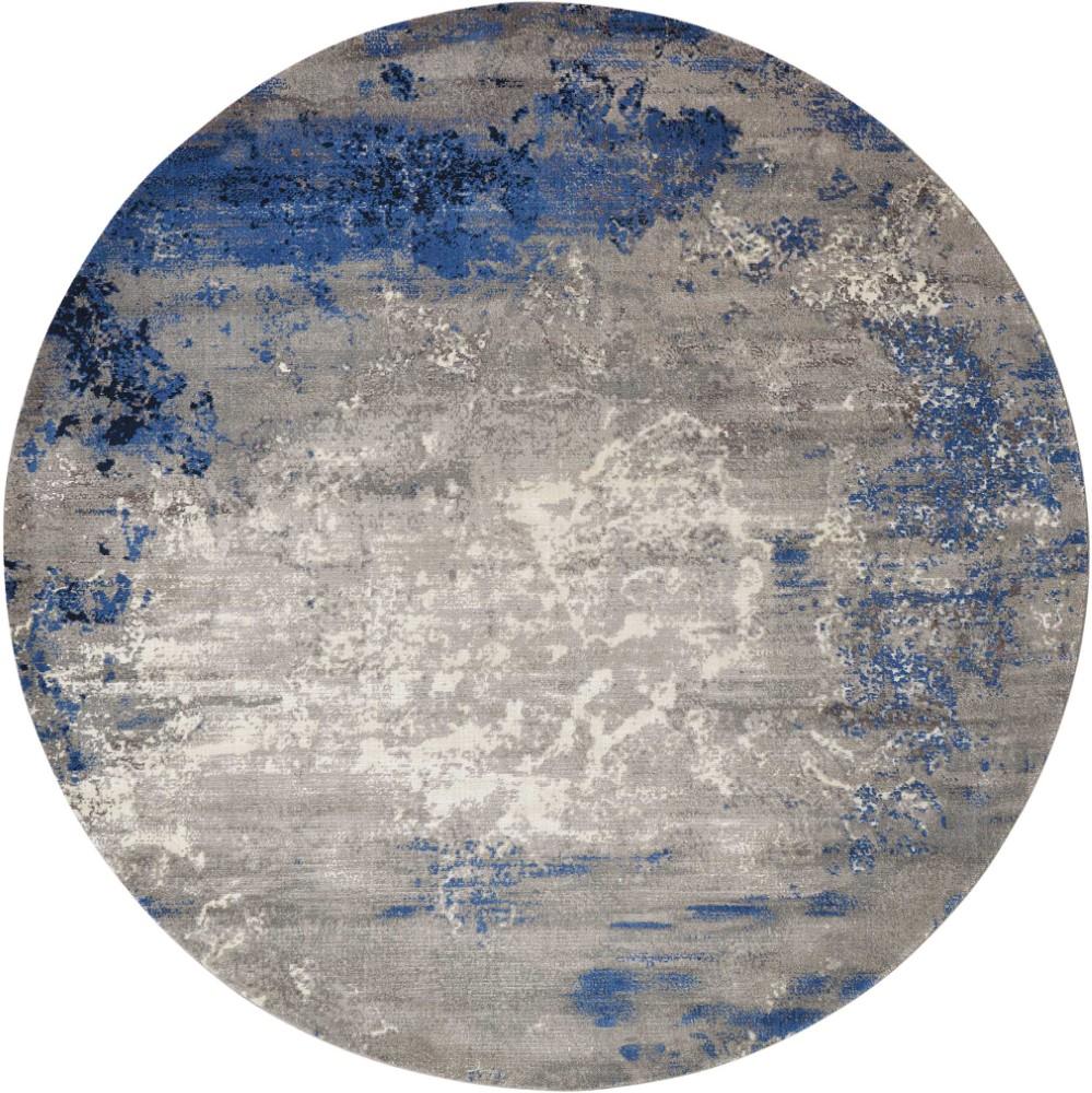 Nourison - Twilight TWI22 Blue and Bone 8 x Round Large Rug - TWI22-99446358264 veiw 1