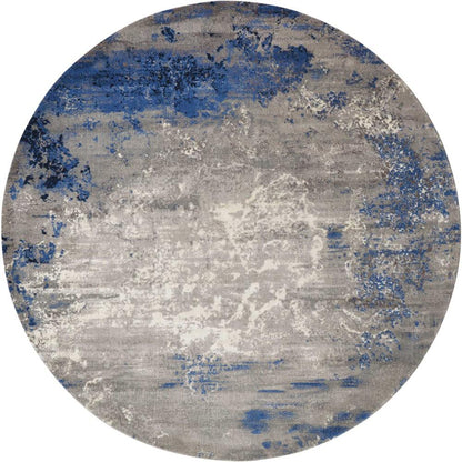 Nourison - Twilight TWI22 Blue and Bone 8 x Round Large Rug - TWI22-99446358264 veiw 1