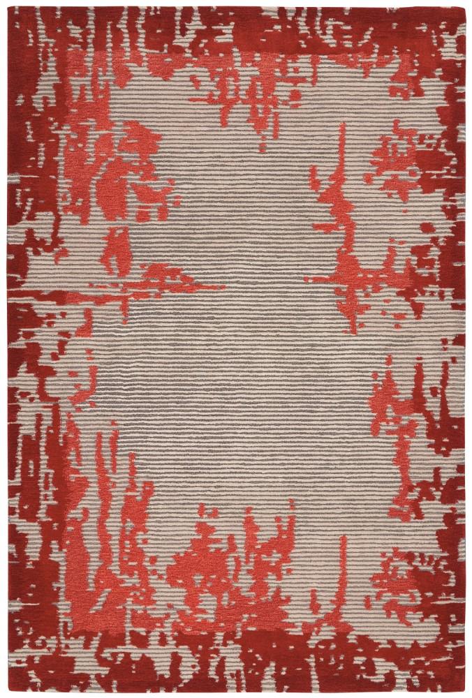 Nourison - Symmetry SMM02 Ivory and Red 39in x 59in Area Rug - SMM02-99446495617 - CLOSEOUT veiw 1