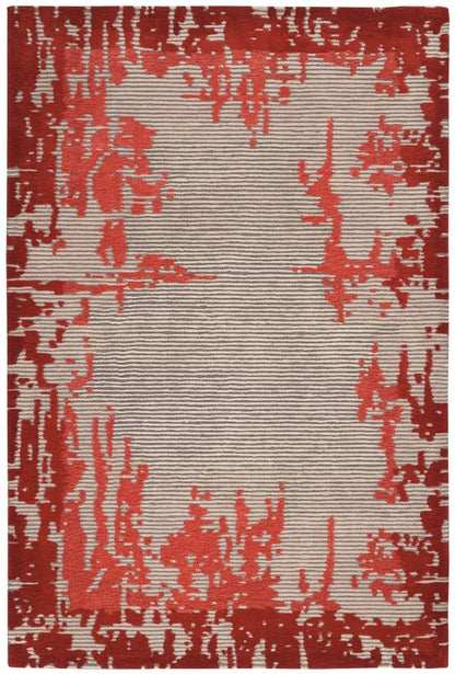 Nourison - Symmetry SMM02 Ivory and Red 39in x 59in Area Rug - SMM02-99446495617 - CLOSEOUT veiw 1