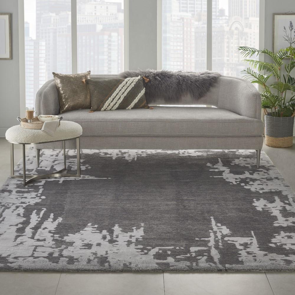 Nourison - Symmetry SMM02 Ivory and Bone 86in x 116in Oversized Textured Rug - SMM02-99446495273_CLOSEOUT veiw 2
