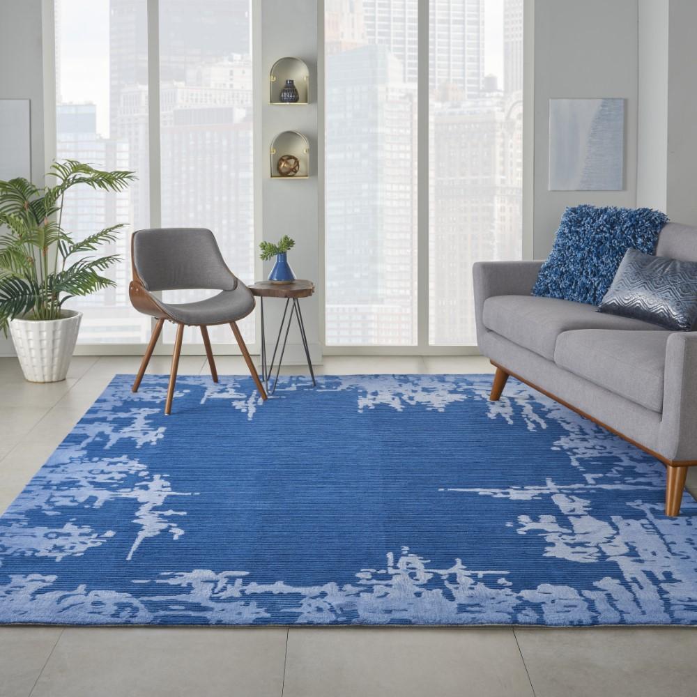 Nourison - Symmetry SMM02 Navy Blue 79in x 99in Large Textured Rug - SMM02-99446495174 - CLOSEOUT veiw 2