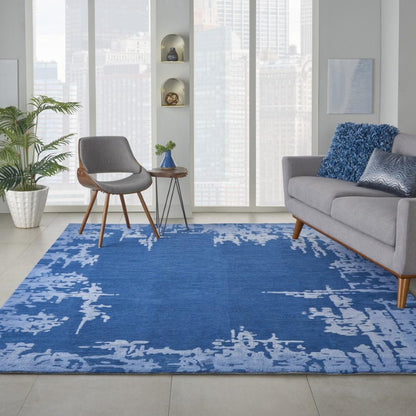 Nourison - Symmetry SMM02 Navy Blue 79in x 99in Large Textured Rug - SMM02-99446495174 - CLOSEOUT veiw 2