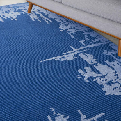 Nourison - Symmetry SMM02 Navy Blue 79in x 99in Large Textured Rug - SMM02-99446495174 - CLOSEOUT veiw 3