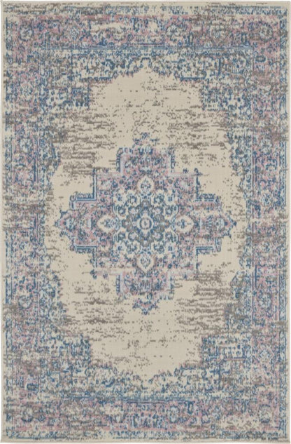 Nourison - Grafix GRF14 White and Pink 3x5 Persian Area Rug - GRF14-99446034311 veiw 1