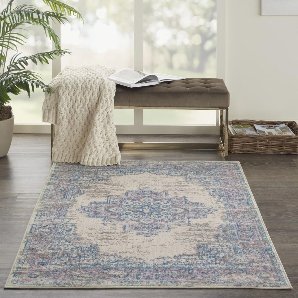 Nourison - Grafix GRF14 White and Pink 3x5 Persian Area Rug - GRF14-99446034311 veiw 2