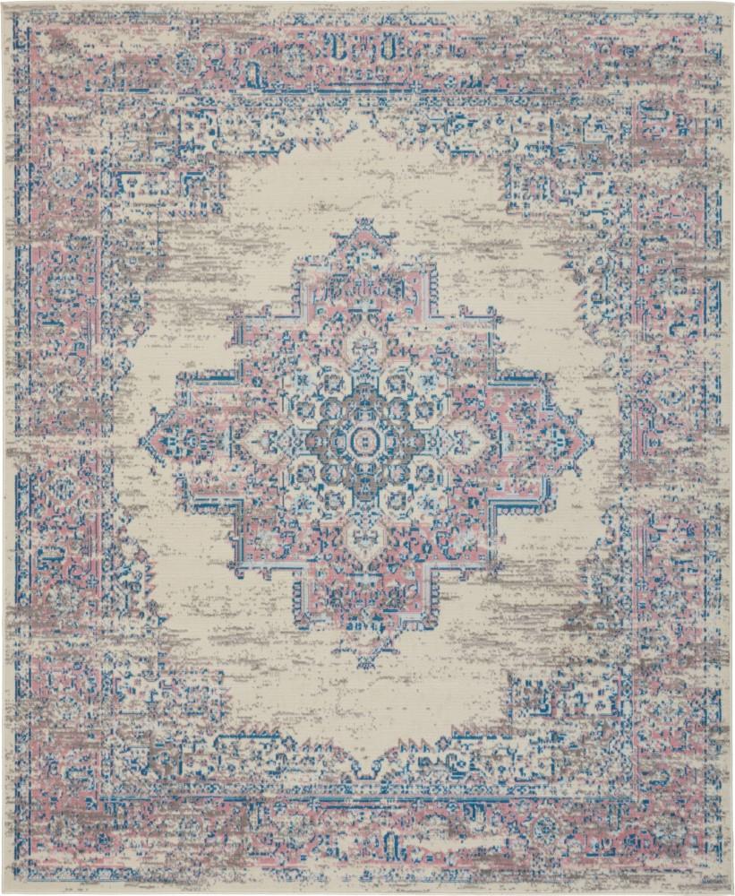 Nourison - Grafix GRF14 7 x 10 Ivory Pink Area Rug - GRF14-99446326065 veiw 1