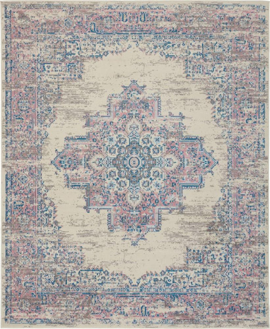 Nourison - Grafix GRF14 7 x 10 Ivory Pink Area Rug - GRF14-99446326065 veiw 1