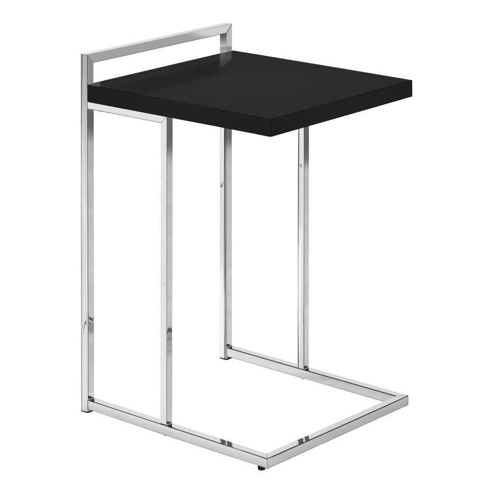Monarch Specialties - Accent Table, C-Shaped, End, Side, Snack, Living Room, Bedroom, Metal, Laminate, Black, Chrome, Contemporary, Modern - I-3640 veiw 1