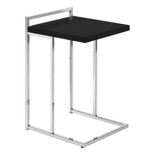 Monarch Specialties - Accent Table, C-Shaped, End, Side, Snack, Living Room, Bedroom, Metal, Laminate, Black, Chrome, Contemporary, Modern - I-3640 veiw 1