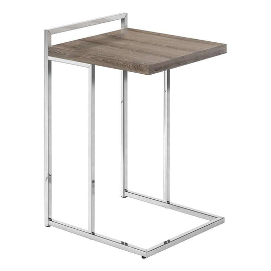 Monarch Specialties - Accent Table, C-Shaped, End, Side, Snack, Living Room, Bedroom, Metal, Laminate, Brown, Chrome, Contemporary, Modern - I-3638 veiw 1