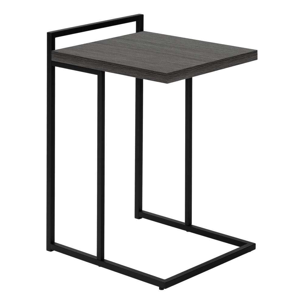 Monarch Specialties - Accent Table, C-Shaped, End, Side, Snack, Living Room, Bedroom, Metal, Laminate, Grey, Black, Contemporary, Modern - I-3634 veiw 1