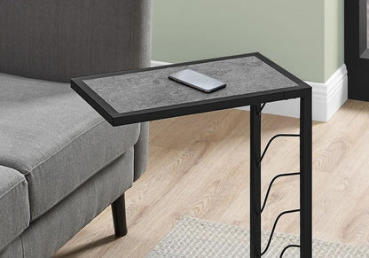 Monarch Specialties - Accent Table, C-Shaped, End, Side, Snack, Living Room, Bedroom, Metal, Laminate, Grey, Black, Contemporary, Modern - I-3634 veiw 3