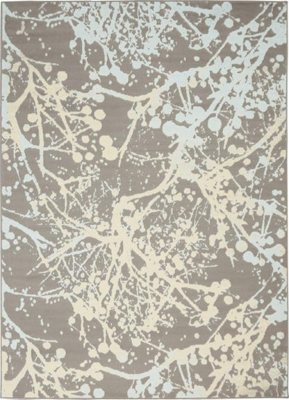 Nourison - Jubilant JUB12 Bone and Blue 53in x 73in Contemporary Area Rug - JUB12-99446479020_CLOSEOUT veiw 1
