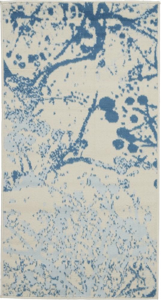 Nourison - Jubilant 2 x 4 Small White and Blue Nature-inspired Area Rug - JUB12-99446479051_CLOSEOUT veiw 1