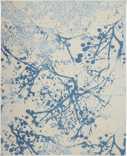 Nourison - Jubilant JUB12 White and Blue 710in x 910in Large Low-pile Rug - JUB12-99446479129_CLOSEOUT veiw 1