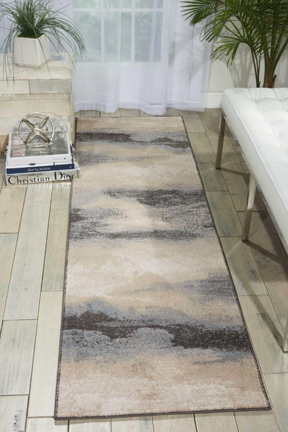 Nourison - Maxell MAE06 Grey and Ivory 22in x 10 Stormcloud Hallway Rug - MAE06-99446000774 veiw 2