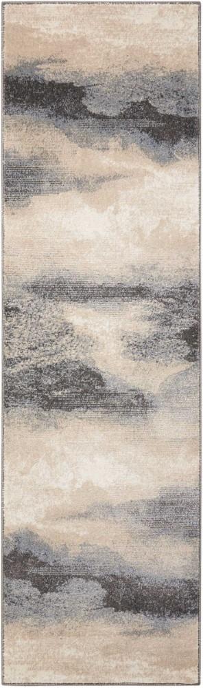 Nourison - Maxell MAE06 Grey and Ivory 22in x 76in Stormcloud Hallway Rug - MAE06-99446340795 veiw 1