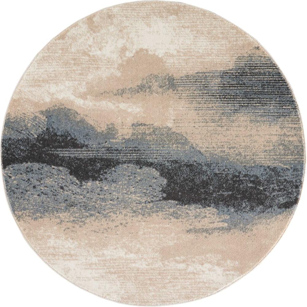Nourison - Maxell MAE06 Grey and Ivory 310in x Round Area Rug - MAE06-99446219879 veiw 1