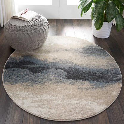 Nourison - Maxell MAE06 Grey and Ivory 310in x Round Area Rug - MAE06-99446219879 veiw 2