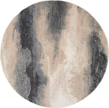 Nourison - Maxell MAE06 Grey and Ivory 53in x Round Area Rug - MAE06-99446000866 veiw 1
