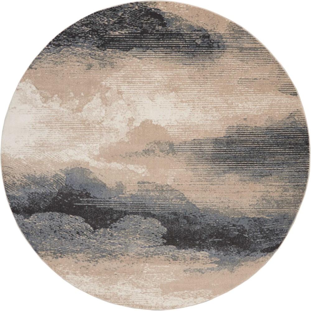 Nourison - Maxell MAE06 Grey and Ivory 710in x Round Large Stormcloud Rug - MAE06-99446000958 veiw 1