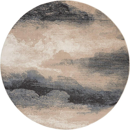 Nourison - Maxell MAE06 Grey and Ivory 710in x Round Large Stormcloud Rug - MAE06-99446000958 veiw 1