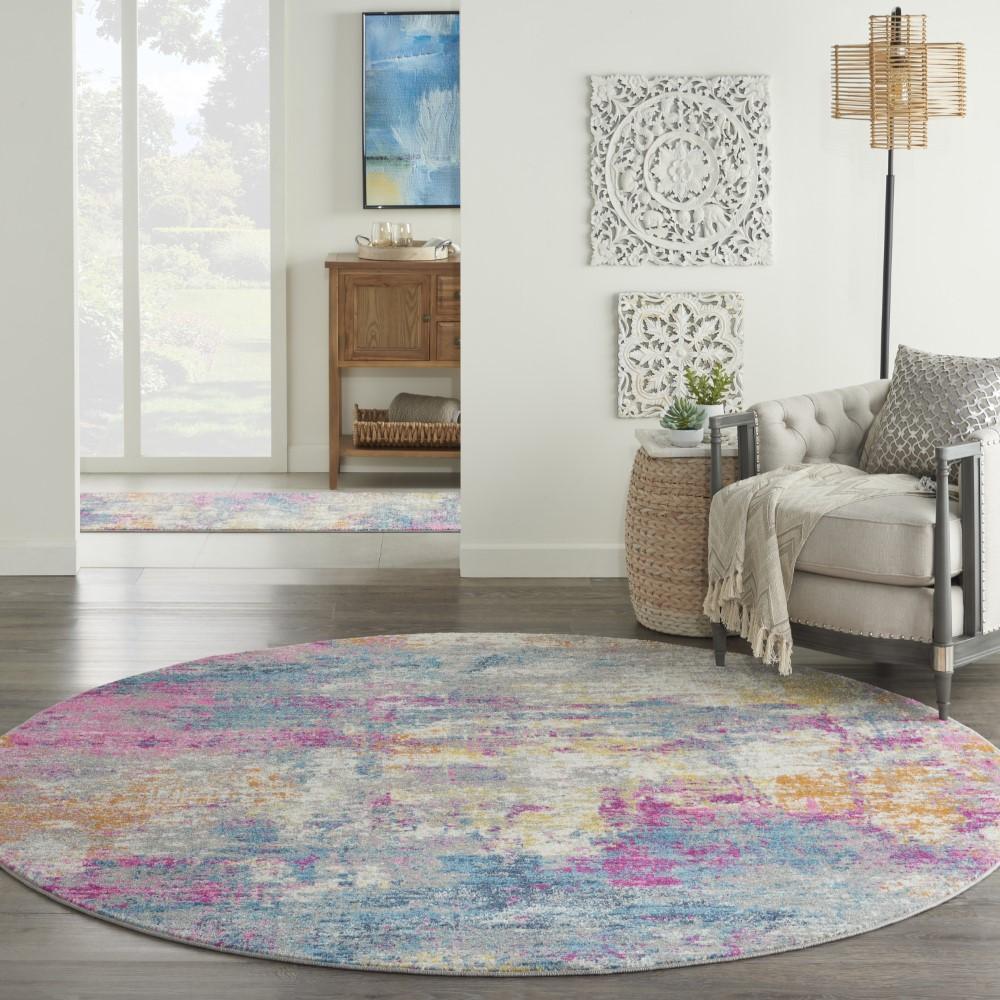 Nourison - Passion 8 x Round Ivory Multicolor Area Rug - PSN36-99446780508 veiw 2