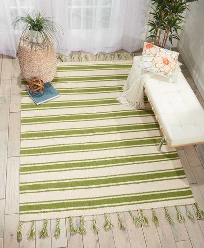 Nourison - Rio Vista DST01 White and Green 5 x 76in Area Rug - DST01-99446392664_CLOSEOUT veiw 2