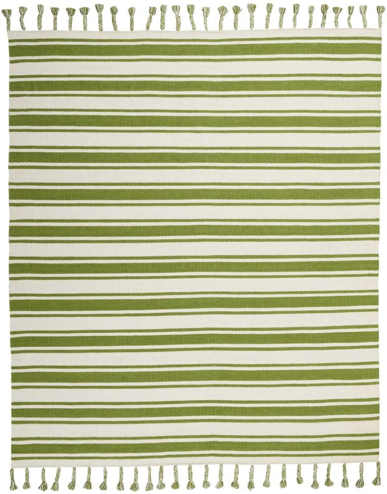 Nourison - Rio Vista DST01 White and Green 8 x 106in Oversized Flat Weave Rug - DST01-99446392688_CLOSEOUT veiw 1