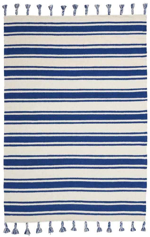 Nourison - Rio Vista DST01 Dark Blue and White 4 x 66in Area Rug - DST01-99446391506_CLOSEOUT veiw 1